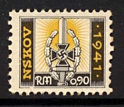 Nazi Party Dues  Stamp; 1941 "NSKOV"  .90 Reich Marks